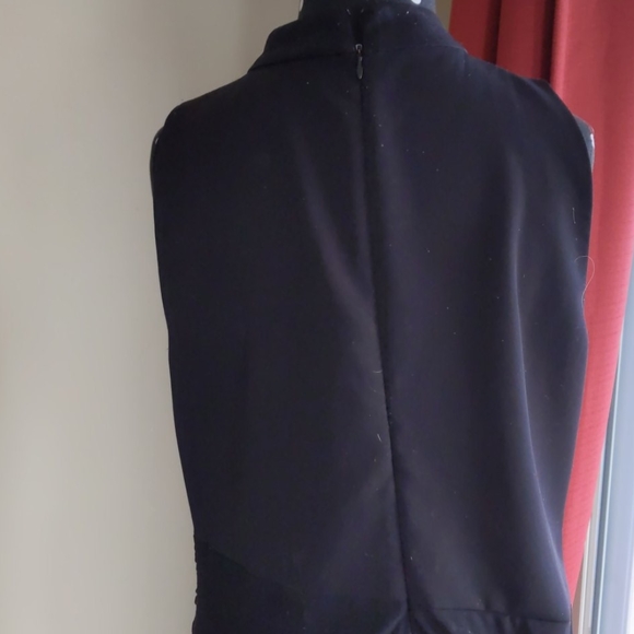 Sleeveless black faux wrap dress - Picture 4 of 4